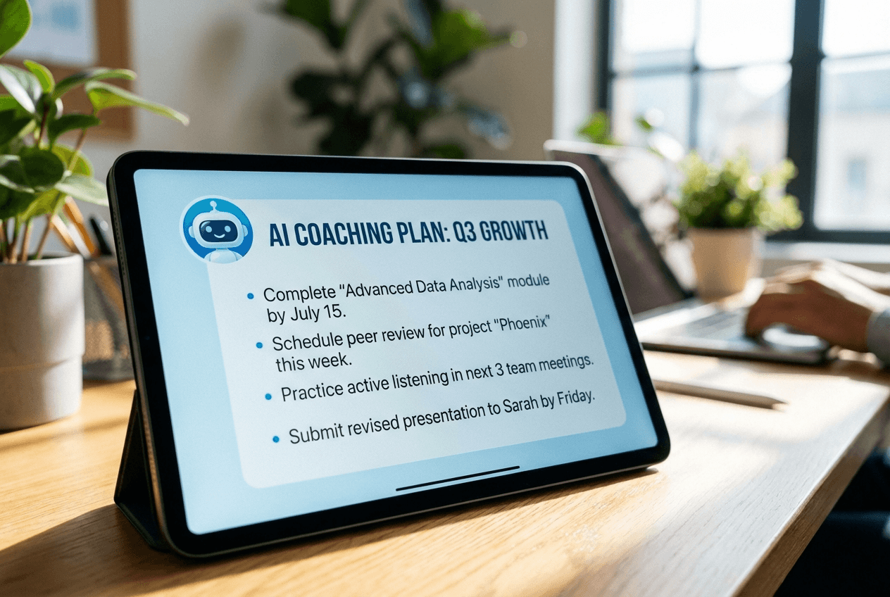 AI-driven synthesis turns overwhelming data into a focused, private coaching experience for every employee.